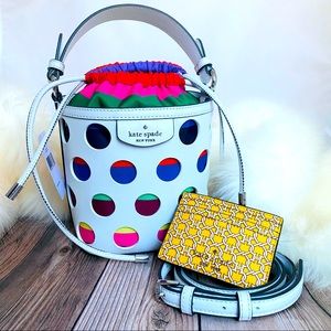 Kate Spade Perforated Dot Bucket Bag & Card Holder